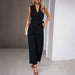 Color-Black-Sleeveless Jumpsuit Women's Autumn Winter Women Casual Office Trousers-Fancey Boutique