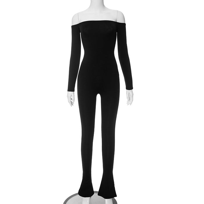Color-Black-Women Long Sleeve Belly Waist Shaping Hip Lift High Elastic Jumpsuit-Fancey Boutique