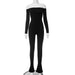 Color-Black-Women Long Sleeve Belly Waist Shaping Hip Lift High Elastic Jumpsuit-Fancey Boutique