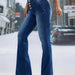 Spring High Waist Single Breasted Denim Trousers High Waist Stretch Skinny Denim Trousers-Fancey Boutique