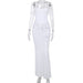 Color-White-Autumn Elegant Slim Lace Cinched Waist Waistcoat Sexy Embossed Mid Length Skirt Set Women-Fancey Boutique