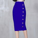 Color-Blue-Autumn Winter Tight Waist Slimming Skirt Seam Buckle Midi Slim Fit Bandage Wild Hip Skirt-Fancey Boutique