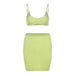 Color-Green-Summer Women Sexy Strap Backless Vest Slim Fit Sheath Skirt Set Women-Fancey Boutique