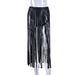 Color-Black-Autumn Women Clothing Personalized Cutting Tassel Sexy Cutout Split Skirt-Fancey Boutique