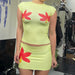 Complex Floral Print Design Round Neck Short Sleeve Skirt Two Piece Suit Summer-Fancey Boutique