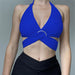 Summer Women Clothing Multiple Wear Cross-Halterneck Deep V-neck Backless cropped Strap Vest for Women-Fancey Boutique