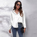 Color-White-Popular Satin Shirt Women Artificial Silk Long Sleeve Shirt Autumn Women Clothing-Fancey Boutique