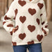 Color-Khaki Love-Autumn Winter Women Clothing Plush Hooded Love Printed Pullover Sweatshirt Women-Fancey Boutique