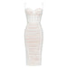 Color-White-Dress Summer Bandage Dress Simple Camisole Stitched Backless Mesh Slim Fit Women Dress-Fancey Boutique