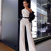 Color-White-Lace Up Straight Jumpsuit No Belt-Fancey Boutique