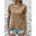 Western Top for Women Summer Slim Fit Slimming Ruffled Short Sleeve T shirt-Fancey Boutique