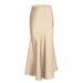 Women Acetate Satin Skirt High Waist Elastic Patchwork Maxi Dress Slim Slimming Sheath Dress-Champagne-Fancey Boutique