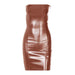 Color-Brown-Sexy Bandeau Slim Fit Slimming Sheath Women Faux Leather Dress Women Clothing-Fancey Boutique