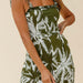 Color-Olive-Bohemian Women Clothing Summer Ruffled Shoulder Strap Palm Print Casual Mid-Length Jumpsuit-Fancey Boutique