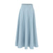 Autumn Winter Retro Elegant Blue Cotton Linen Loose High Waist Ankle High Skirt Minimalist Casual Skirt-Fancey Boutique