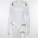 Color-White-Fashionable off Shoulder Irregular Asymmetric Long Sleeve Top Autumn Simple Solid Color Top-Fancey Boutique