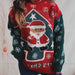 Color-Red-Year Sweater Santa Claus Snowflake Color Contrast Patchwork round Neck Long Sleeve Knitted Pullover-Fancey Boutique