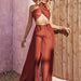 Color-Brown-Summer Solid Color Sexy Halter Chest Wrap Casual Wide-Leg Trousers Two-Piece Set-Fancey Boutique