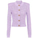 Color-Purple Coat-Long Sleeve Short round Neck Hollow Out Cutout out Knitwear Dress Vest Shorts Women-Fancey Boutique