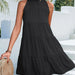 Color-Black-Spring Summer Sexy Sleeveless Halter Dress Loose A line-Fancey Boutique