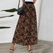 Solid Color Pleated Skirt Office Pleated Leopard Print Stud for Autumn Winter Skirt-Fancey Boutique