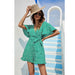 Color-Green-Women Summer Elegant V-neck Lace-up Jumpsuit Gentle High Waist Holiday-Fancey Boutique