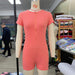 Women Jumpsuit Short Sleeve Knitted Slim Fit Zipper Hip-Orange-Fancey Boutique