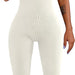 Color-Ivory-Summer Sexy Women Yoga Jumpsuit Ribbed Square Collar Sleeveless Sports Jumpsuit Trousers-Fancey Boutique