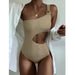Solid Color One-piece Swimsuit Women Sexy Waist Hollow-out Swimsuit One-shoulder Two-color Swimsuit-Fancey Boutique