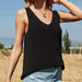 Color-Solid Color V-neck Straps Vest Spring Summer Sexy Loose Sleeveless Knitwear Rib Knit-Fancey Boutique