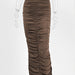 Spring Summer High Waist Ruched Skirt Sexy Tight Back Slit Midi Skirt-Coffee-Fancey Boutique