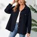 Color-Black-Coat Women Winter Pocket Woolen Yarn Warm Plush Single Breasted Woolen Coat-Fancey Boutique