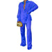 Color-Blue-Spring Summer Popular Color Casual Polo Collar Shirt Pants Suit-Fancey Boutique