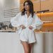 Autumn Pure Cotton Pajamas Women Comfortable Soft Outer Wear Long Sleeve Shorts Two Piece Set-Fancey Boutique