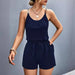 Women Clothing Summer Pleated Stitching Metal Strap Jumpsuit Women-Fancey Boutique