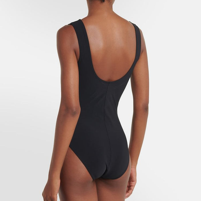 Black White Simple Hollow Out Cutout Out Swimsuit Women Skirt Set-Fancey Boutique