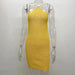 Color-Turmeric-Elegant High-End Strap Backless Short Dress Summer Women Clothing-Fancey Boutique