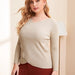 Color-Khaki-Plus Size Autumn Winter Women Clothing V Neck Solid Color Casual Loose Inner Wear Bottoming Korean Knitwear-Fancey Boutique