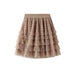 Color-Khaki-Mesh Skirt Women Summer Spring Autumn Clothing A line Tiered Dress Short Skirt-Fancey Boutique