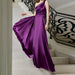 Color-Purple-Women Sling Wedding Bridesmaid Dress Cocktail Party Evening Maxi Dress Pure-Fancey Boutique