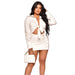 Color-Ivory-Women Clothing Spring Summer Cutout out Tied One Piece Breasted Hip Shirt Dress-Fancey Boutique