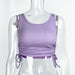 Summer Women Sexy Slim Fit Drawstring Bandage Rib Camisole-Purple-Fancey Boutique