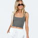 Color-Gray-Vest Inner Match Women Clothing Brand Sexy Slim Fit Sexy Bm Top Square Collar Bottoming Shirt-Fancey Boutique