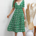 Color-Green-Women Clothing Printed Slim A Line Dress-Fancey Boutique