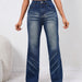 Loose Slimming High Waist Stretchy Straight Leg Pants Jeans-Navy Blue-Fancey Boutique