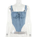 Street Sexy All Match Imitation Denim Spaghetti Strap Camisole Top Women-Blue-Fancey Boutique