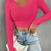 Sweaters Women Clothing Knitted Bottoming Shirt Long Sleeve Short Cropped Pink Sweater Top Women-Pink-Fancey Boutique