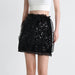 Color-Black-Sequined Skirt Spring Ruffled High Waist Slimming All Matching Short Skirt Women-Fancey Boutique