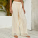 Color-Apricot-Casual Vacation Loose Ruffled Wide Leg Beach Sun Protection Casual Pants-Fancey Boutique