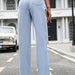 Women Clothing Retro Tattered Jeans Women High Waist Denim Wide Leg Baggy Pants-Fancey Boutique